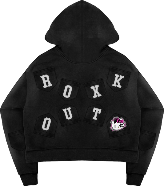 Black Fuchsia Kitty Hoodie
